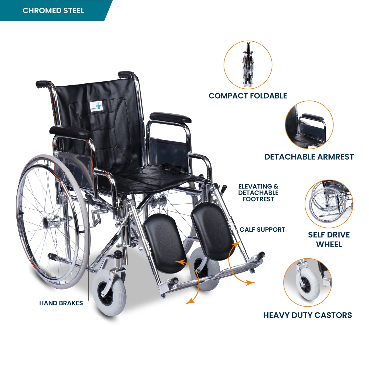 ARREX SAVINA - PREMIUM STEEL WHEELCHAIR