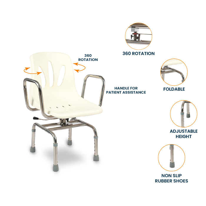 ARREX LA80 BATH BENCH -  ADJUSTABLE HEIGHT FOR ULTIMATE BATHROOM CONVENIENCE