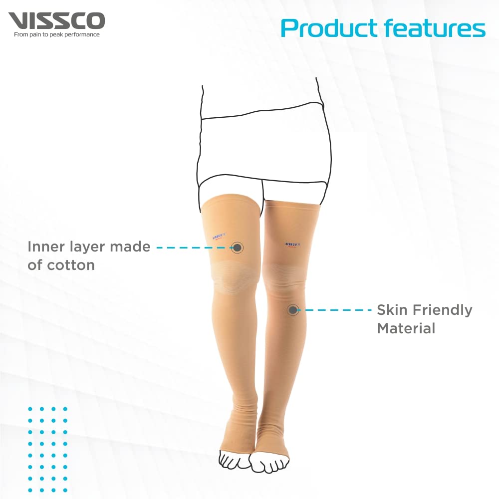 VISSCO MEDICAL COMPRESSION STOCKINGS ABOVE KNEE - P.C.NO. 0707