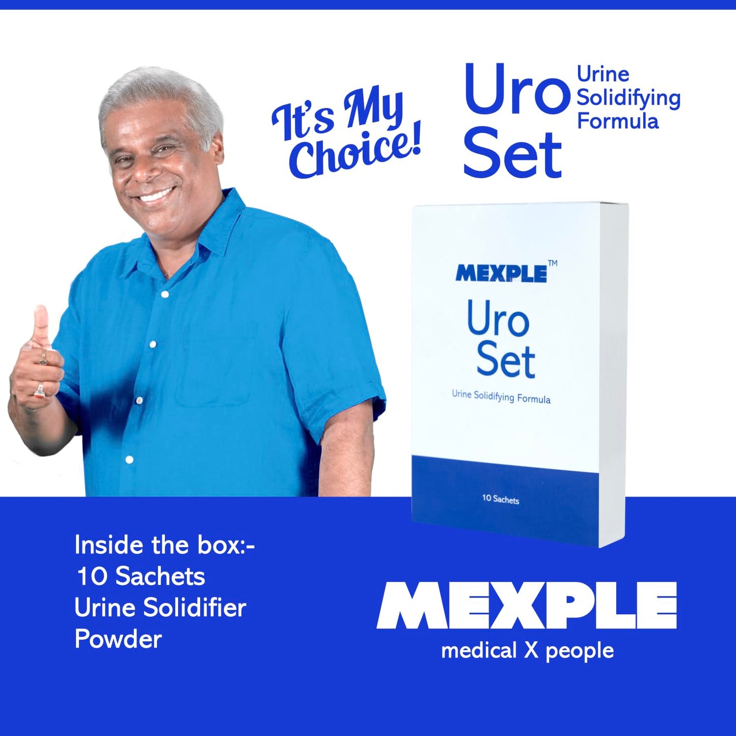 MEXPLE Uroset Urine Solidifier Urine Absorbent Powder| Urine Absorbent Magic Gel Turns Urine Into Gel Immediately| Bio Gel Gelling Agent For Portable Waste And Pet Loo| 10 Sachets Of 10Gms In 1 Pack