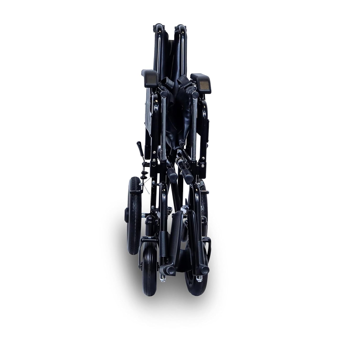 ARREX Perla Pro Wheelchair - Foldable Chromed Steel Frame, Detachable Armrest & Footrest, Hand & Attendant Brake, Back Pocket, 110kg Weight Capacity