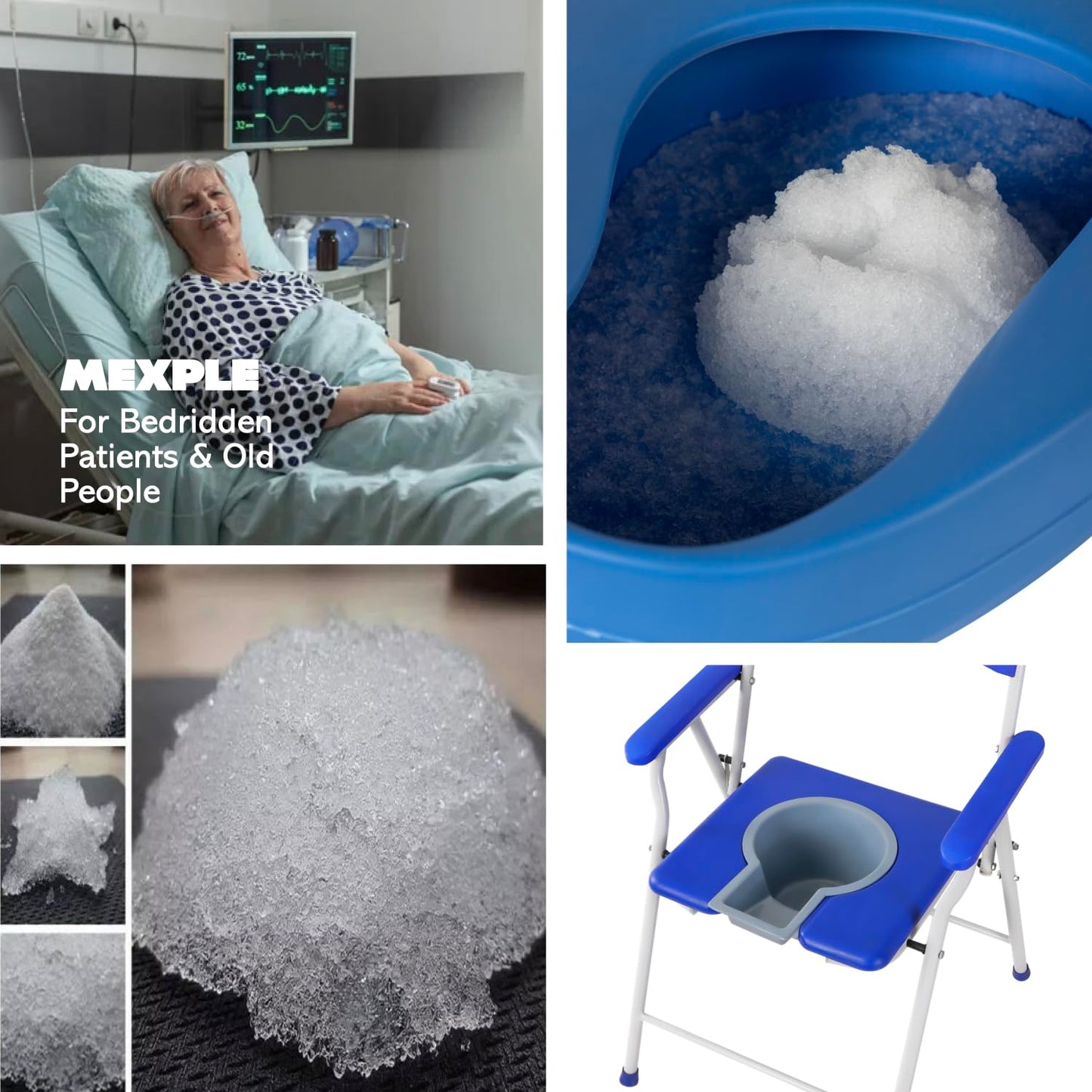 MEXPLE Uroset Urine Solidifier Urine Absorbent Powder| Urine Absorbent Magic Gel Turns Urine Into Gel Immediately| Bio Gel Gelling Agent For Portable Waste And Pet Loo| 10 Sachets Of 10Gms In 1 Pack