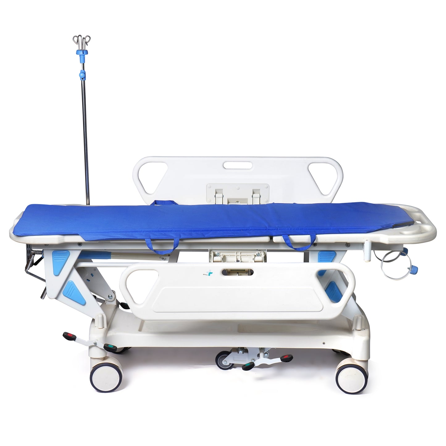 ARREX STR 10 - HOSPITAL TROLLEY COMES WITH CENTRAL LOCK, CYLINDER HOLDER, AND LEVERS TO ADJUST STRETCHERS