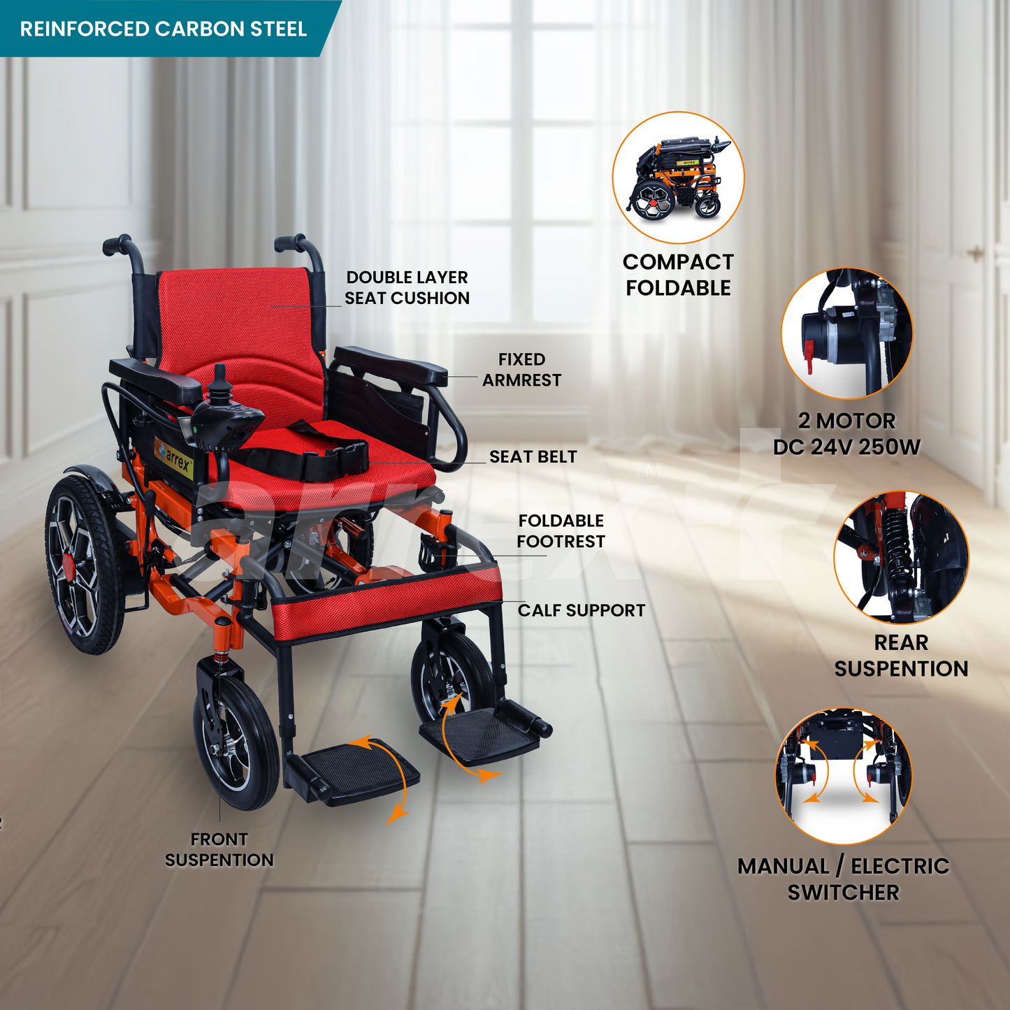 ARREX Rust Automatic Power Wheelchair