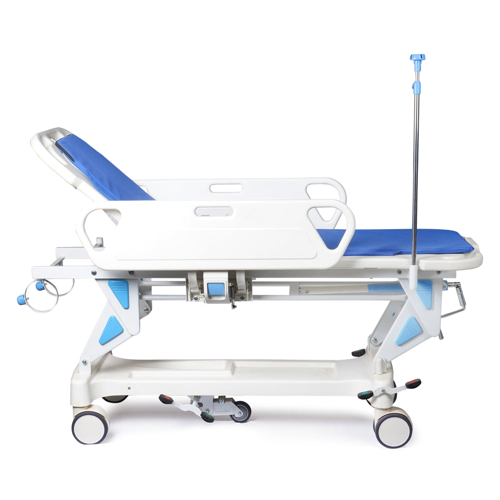 ARREX STR 10 - HOSPITAL TROLLEY COMES WITH CENTRAL LOCK, CYLINDER HOLDER, AND LEVERS TO ADJUST STRETCHERS