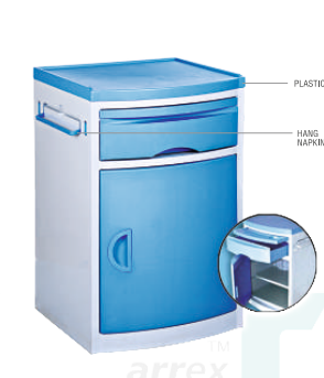 ARREX NOAH BL BEDSIDE LOCKER - COMES WITH ROTATING WHEELS, HANG NAPKIN