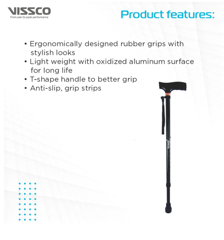 VISSCO Avanti Black T shape Monopod Stick PC NO.2906