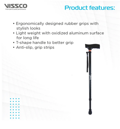 VISSCO Avanti Black T shape Monopod Stick PC NO.2906