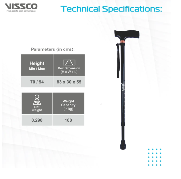 VISSCO Avanti Black T shape Monopod Stick PC NO.2906
