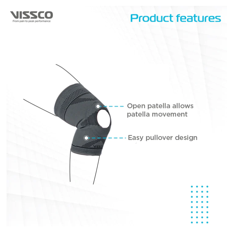 VISSCO KNEE CAP WITH OPEN PATELLA - P.C.NO. 0714