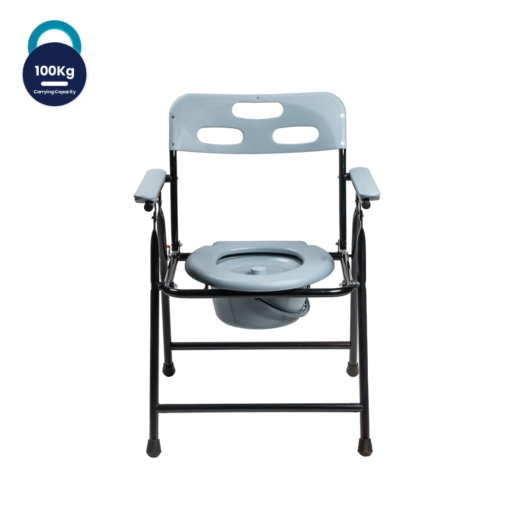 ARREX V30 COMMODE CHAIR: COMFORTABLE, FOLDABLE, CONVENIENT STORAGE, ATTACHED POT