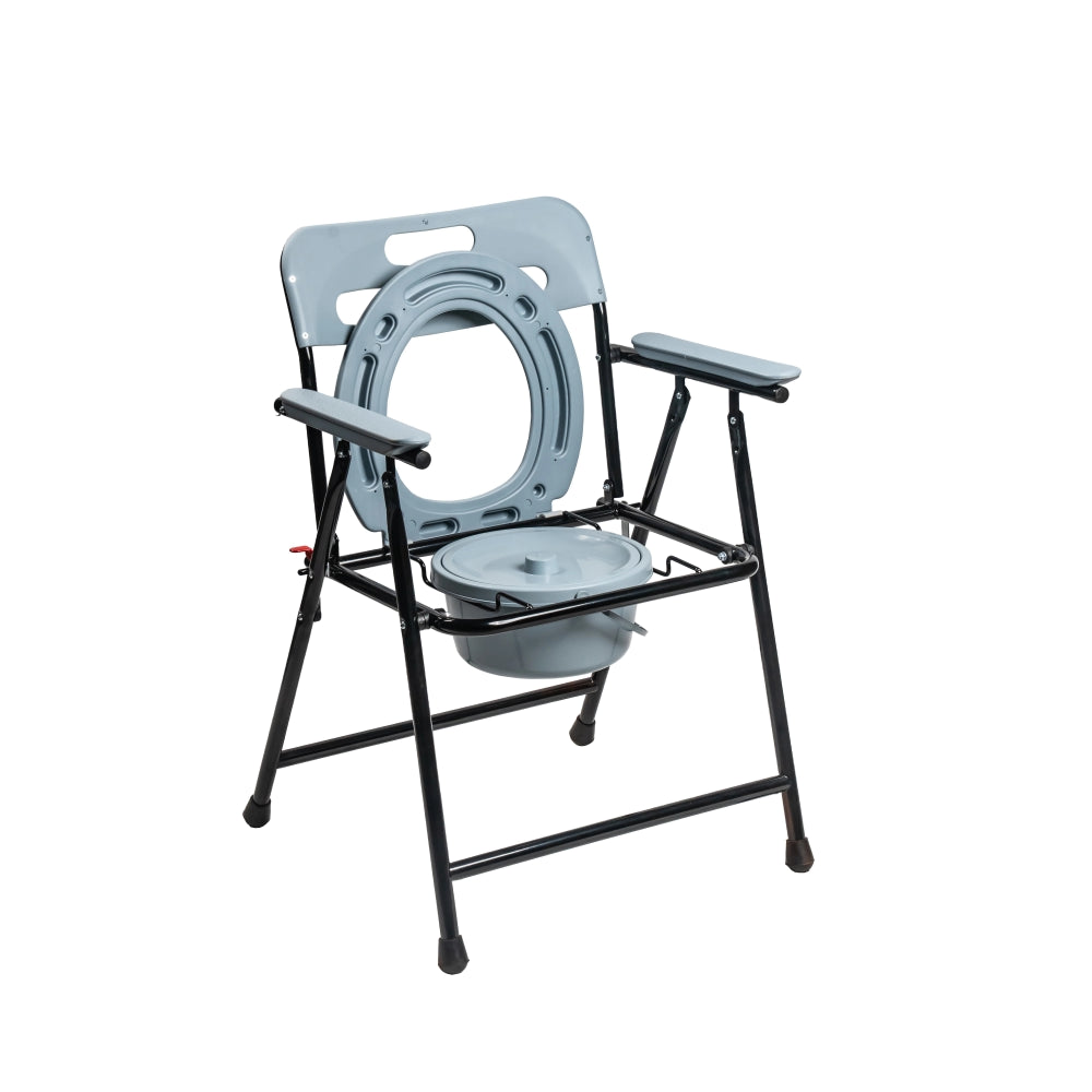 ARREX V30 COMMODE CHAIR: COMFORTABLE, FOLDABLE, CONVENIENT STORAGE, ATTACHED POT