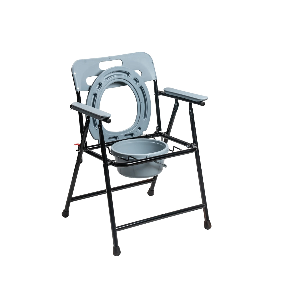 ARREX V30 COMMODE CHAIR: COMFORTABLE, FOLDABLE, CONVENIENT STORAGE, ATTACHED POT