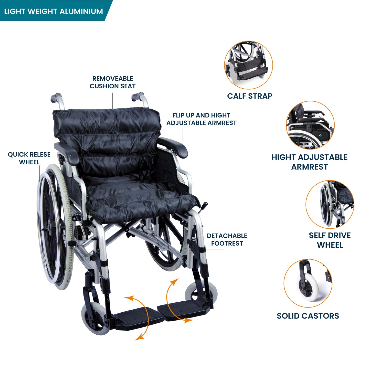 ARREX MAXIMA - PREMIUM ALUMINIUM WHEELCHAIR