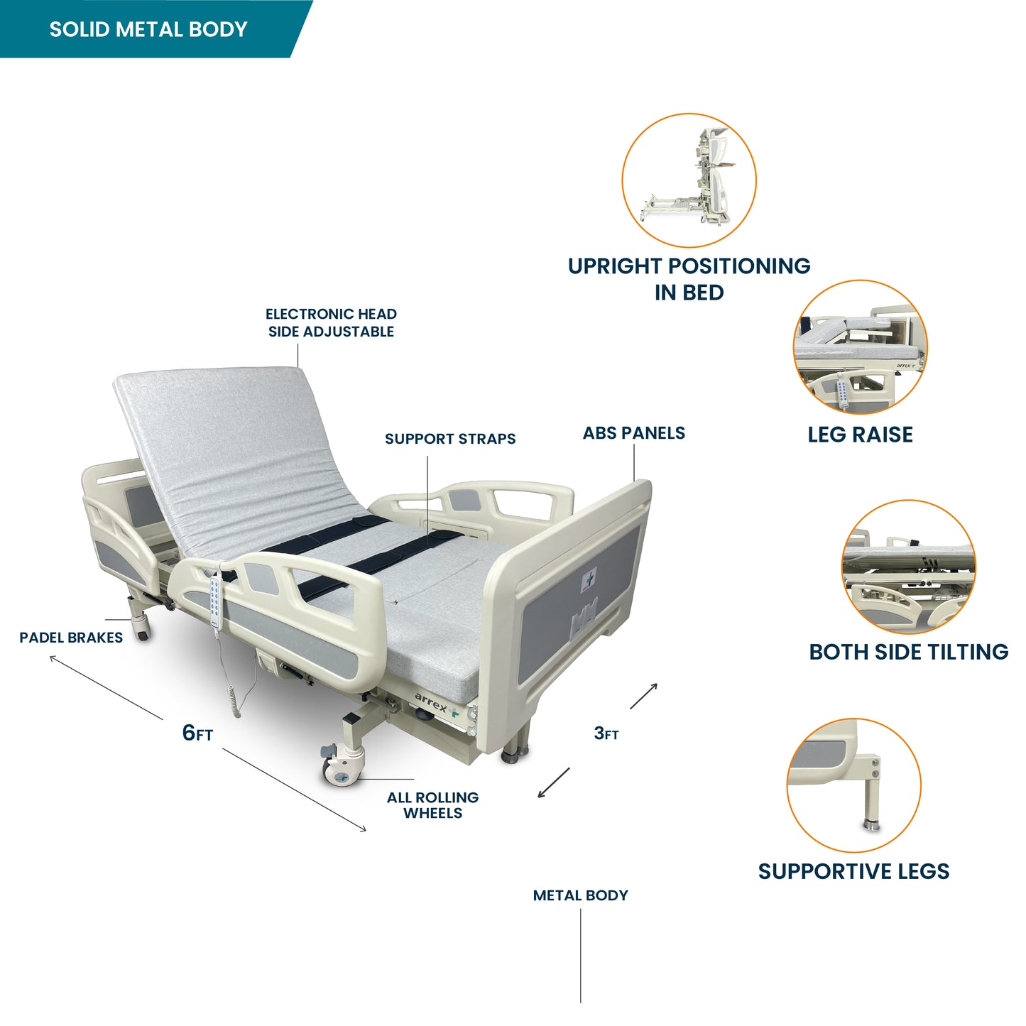 ARREX JANE HOSPITAL 5 FUNCTION BED