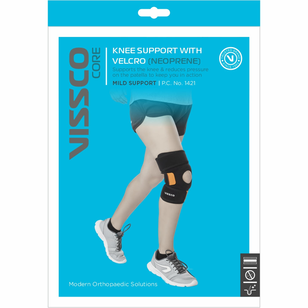 VISSCO NEOPRENE KNEE SUPPORT WITH VELCRO - P.C.NO. 1421