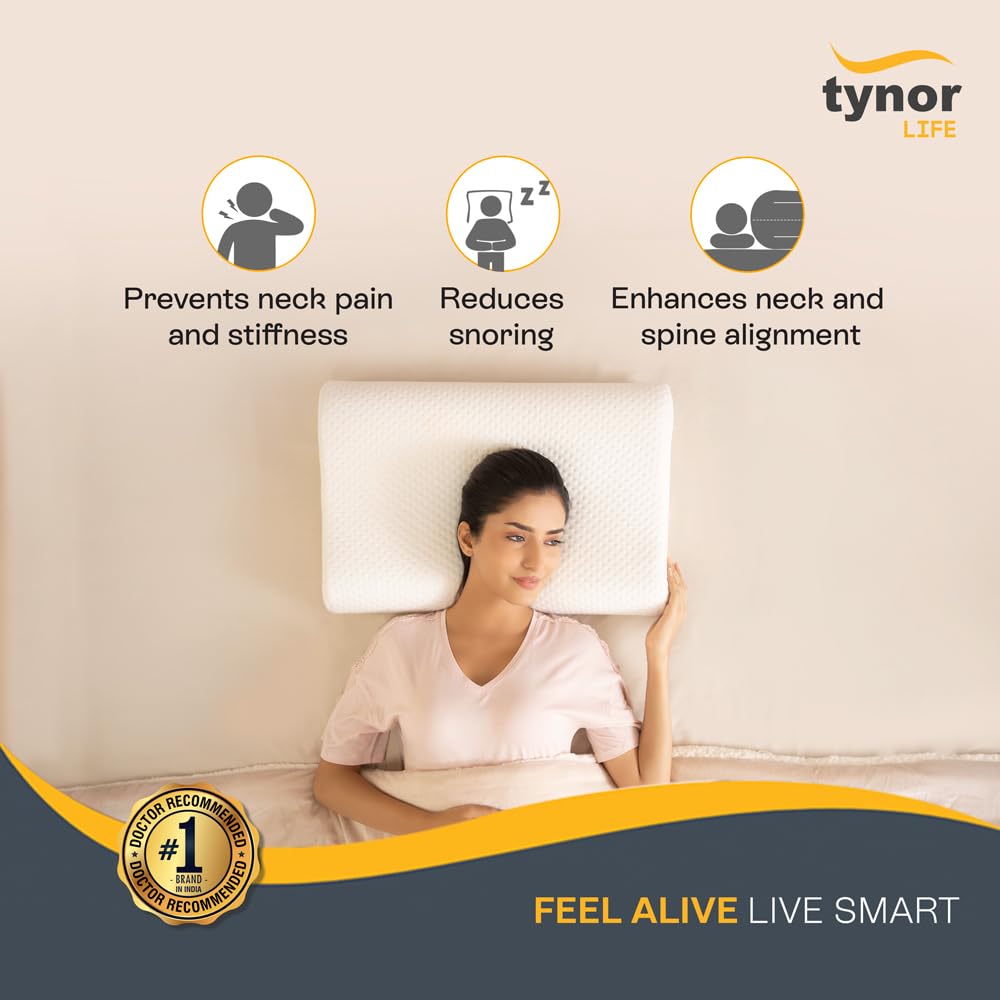 TYNOR B-29 CONTOURED CERVICAL PILLOW MEMORY FOAM, BLUE, UNIVERSAL SIZE, 1 UNIT