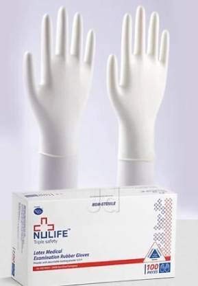 NULIFE LATEX EXAMINATION GLOVES- 100PCS