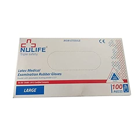 NULIFE LATEX EXAMINATION GLOVES- 100PCS