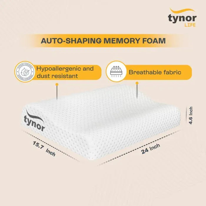 TYNOR B-29 CONTOURED CERVICAL PILLOW MEMORY FOAM, BLUE, UNIVERSAL SIZE, 1 UNIT