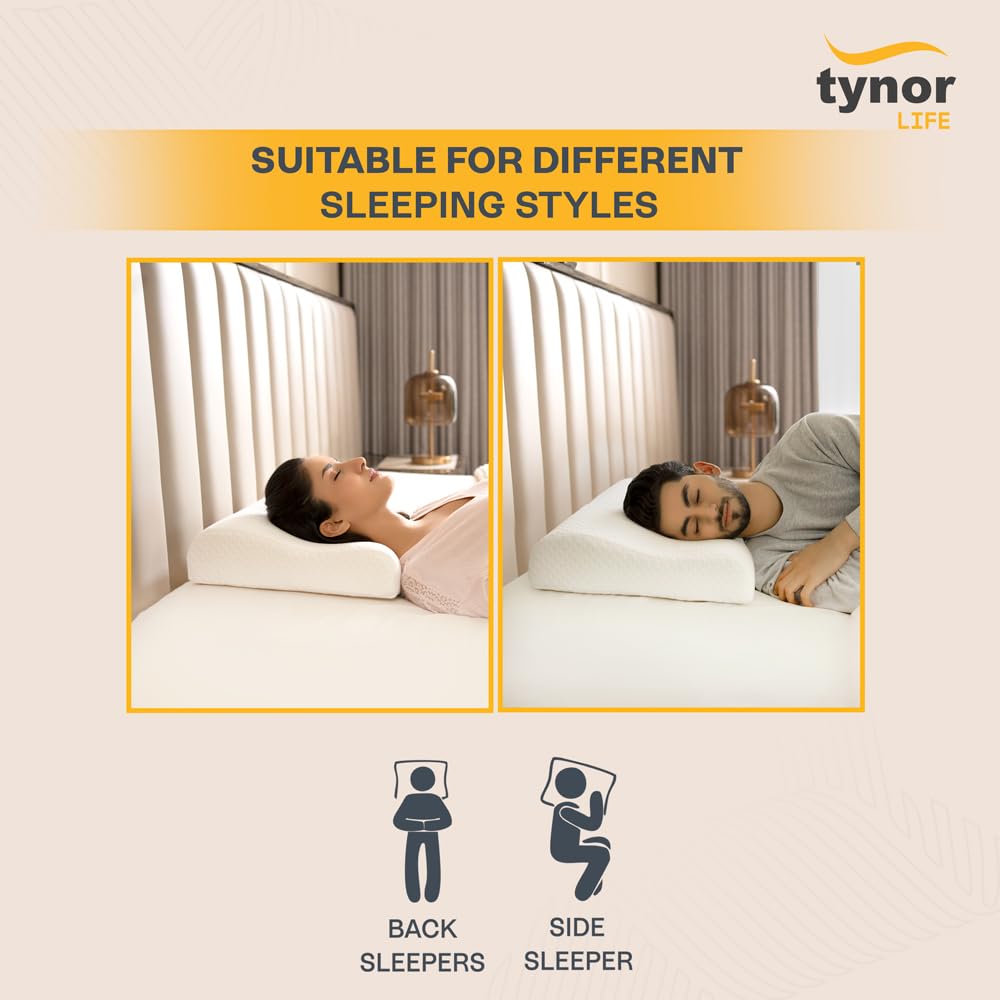 TYNOR B-29 CONTOURED CERVICAL PILLOW MEMORY FOAM, BLUE, UNIVERSAL SIZE, 1 UNIT