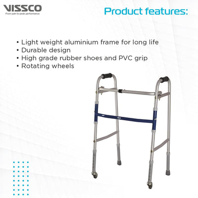 VISSCO Dura Lite Walker with Wheel - P.C.No. 2904