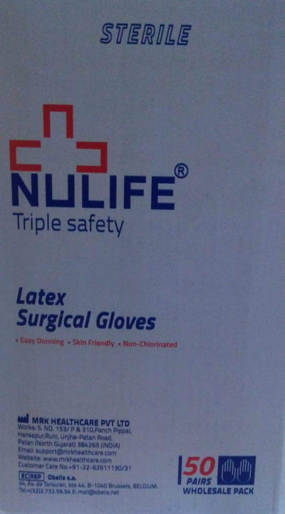 NULIFE LATEX SURGICAL GLOVES- STERILE-NO.7