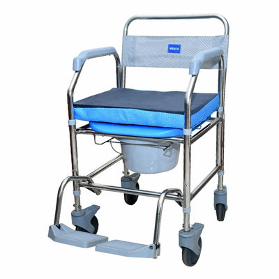 VISSCO STAINLESS STEEL SHOWER COMMODE WHEELCHAIR - P.C.NO. 9969