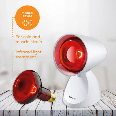 Beurer IL21 Infrared Lamp | Deep-Penetration Infrared Light | Heat Therapy Lamp