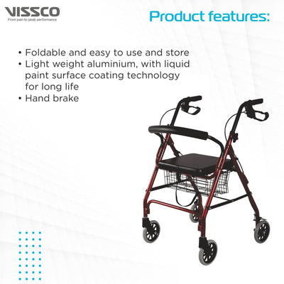 VISSCO Dura Rollator with Seat & Basket - P.C.No. 2924