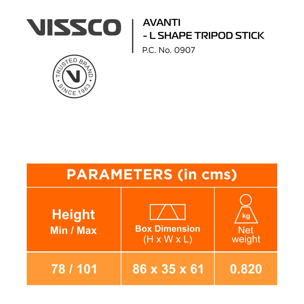 VISSCO Avanti L shape Tripod Stick - P.C.No. 0907