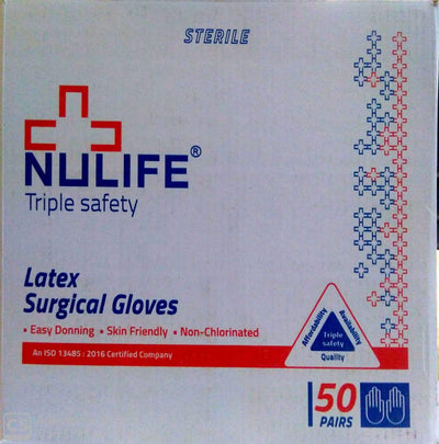 NULIFE LATEX SURGICAL GLOVES- STERILE-NO.7