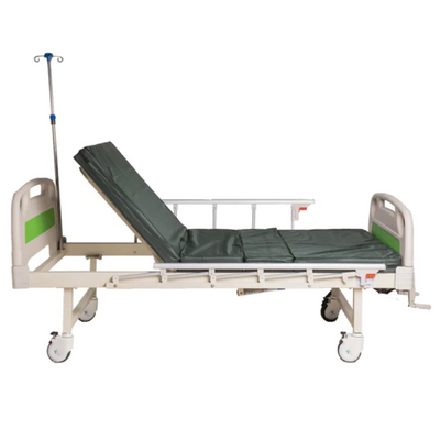 ARREX UNO MANUAL HOSPITAL BED - Adjustable Levers, Pedal Brakes, Rolling Wheels