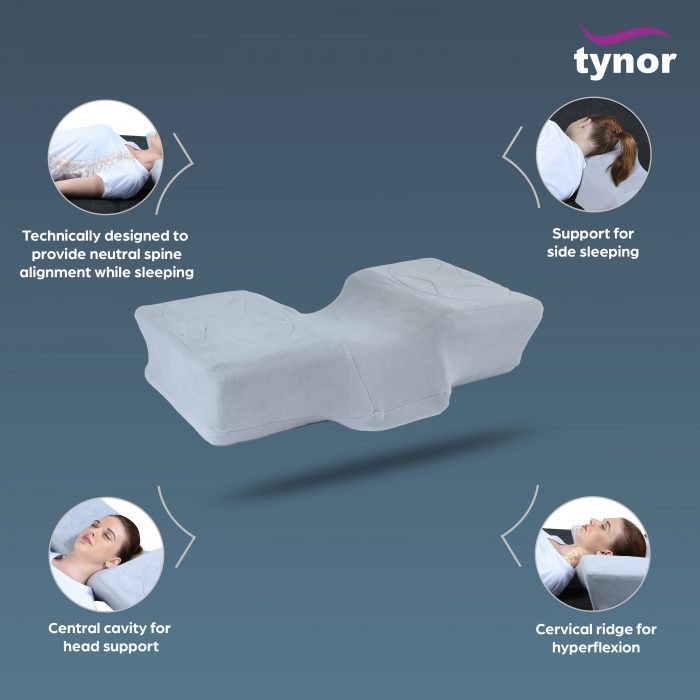 TYNOR B-27 ANATOMIC PILLOW, GREY, 1 UNIT