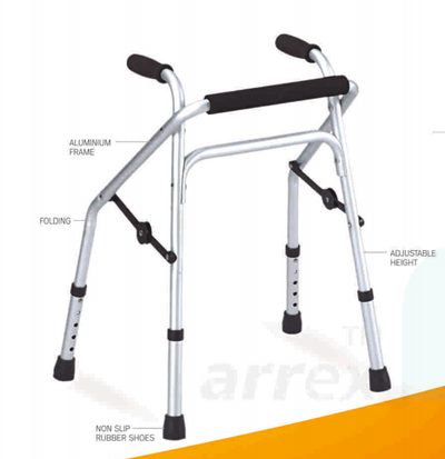 ARREX MC50 WALKER - ALUMINUM FRAME, FOLDING, ADJUSTABLE FOR CONVENIENT MOBILITY