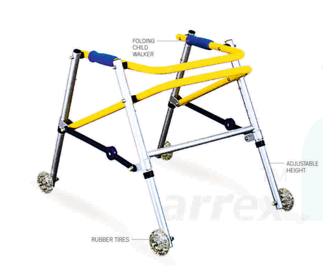 ARREX MC40 FOLDING CHILD WALKER - WITH RUBBER TIRES FOR SMOOTH MOBILITY