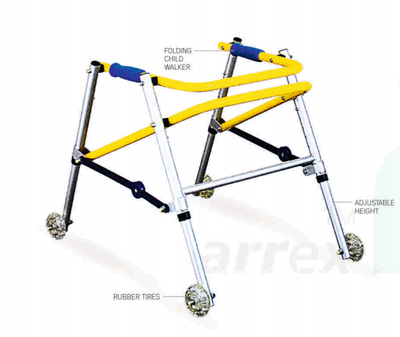 ARREX MC40 FOLDING CHILD WALKER - WITH RUBBER TIRES FOR SMOOTH MOBILITY