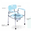 ARREX VP130 COMMODE CHAIR: CHROMED STEEL, FOLDABLE, HEIGHT ADJUSTABLE, ATTACHED POT, SAFE AND SECURE