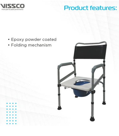 Vissco Comfort Steel Folding Commode Chair Without Castors P.C.No. 0941