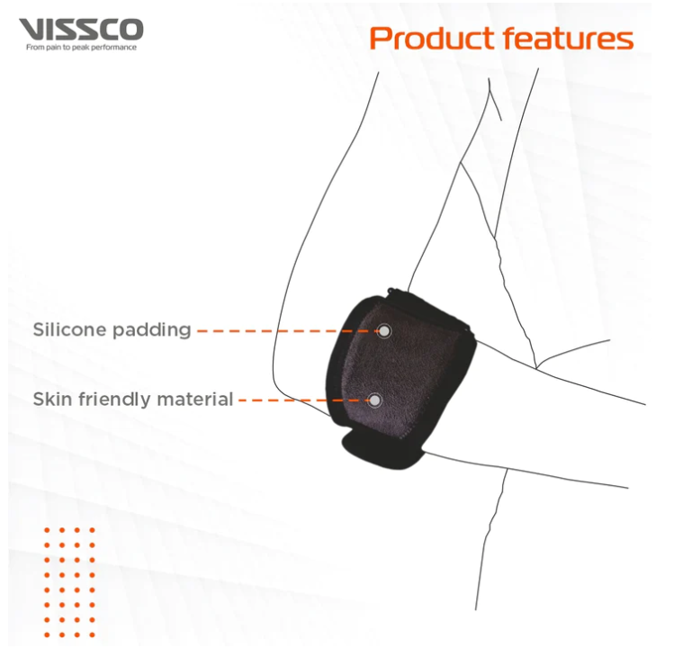 VISSCO TENNIS ELBOW SUPPORT, PAIN RELIEF BELT UNIVERSAL – PC. NO. 2617