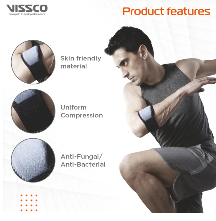 VISSCO TENNIS ELBOW SUPPORT, PAIN RELIEF BELT UNIVERSAL – PC. NO. 2617