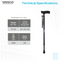 VISSCO Avanti Black T shape Monopod Stick PC NO.2906