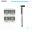 VISSCO Avanti Black T shape Monopod Stick