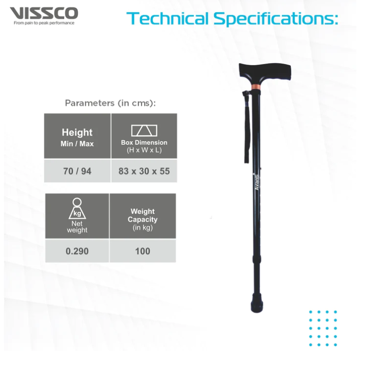 VISSCO Avanti Black T shape Monopod Stick