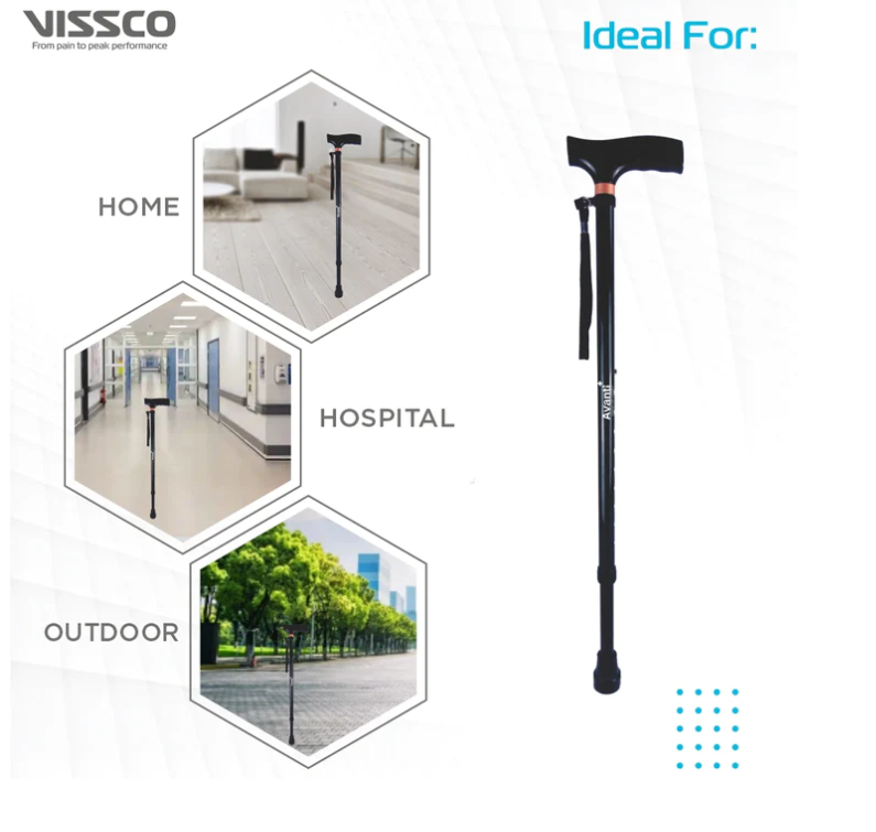VISSCO Avanti Black T shape Monopod Stick PC NO.2906