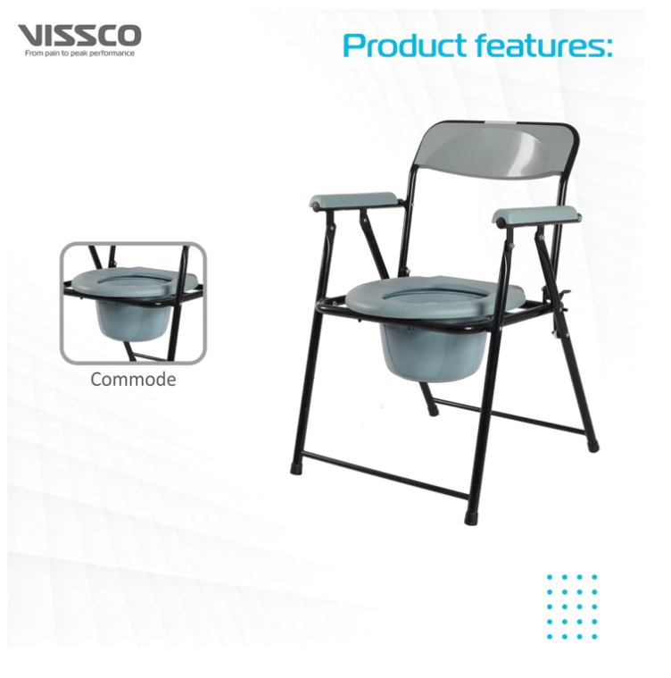 Buy Vissco Comfort Steel Folding Commode Chair P.C.No. 0995 Online