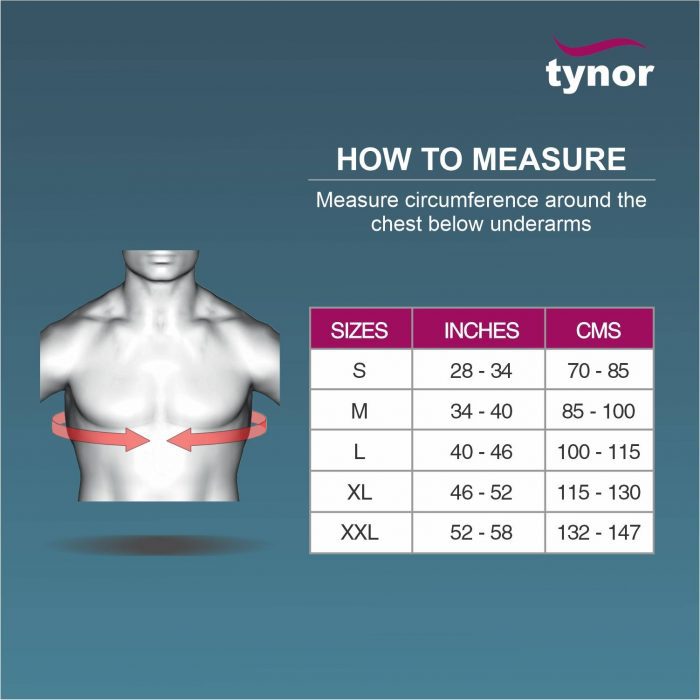 TYNOR CHEST BINDER, GREY, 1 UNIT