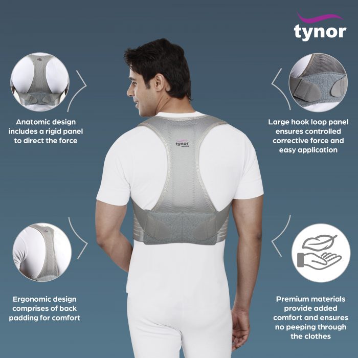 TYNOR A-33 POSTURE CORRECTOR, GREY, 1 UNIT