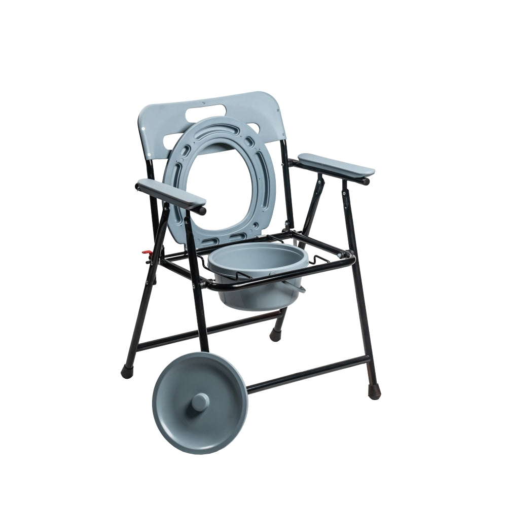 ARREX V30 COMMODE CHAIR: COMFORTABLE, FOLDABLE, CONVENIENT STORAGE, ATTACHED POT