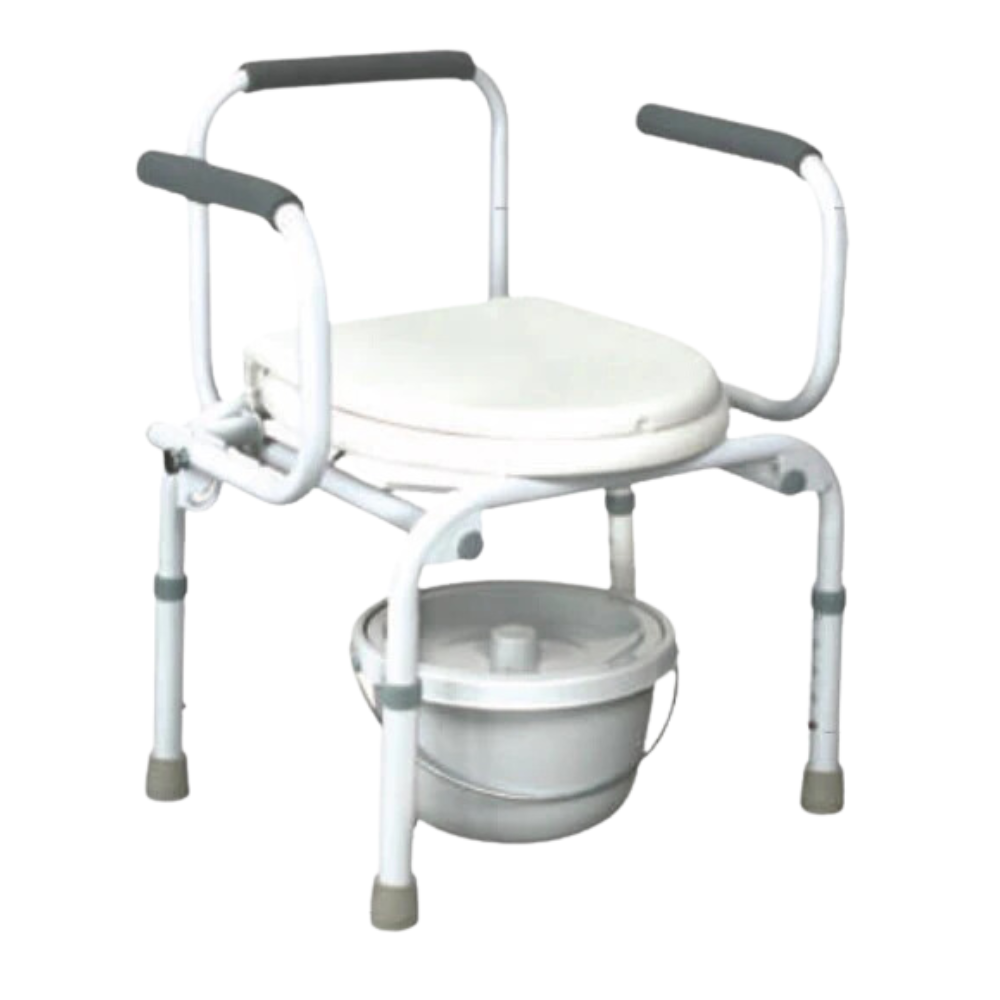 ARREX VP10 COMMODE CHAIR: HEIGHT ADJUSTABLE, ATTACHED POT, 110KG CAPACITY, ADAPTABLE, DEPENDABLE